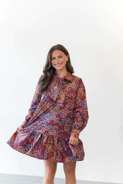 Abstract Leopard Dress