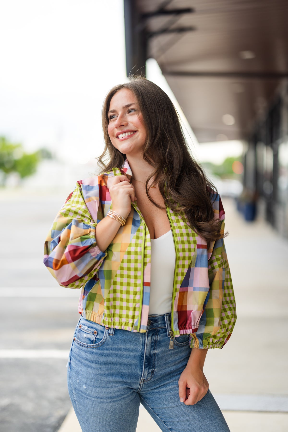 Cameron Jacket in Diagonal Check