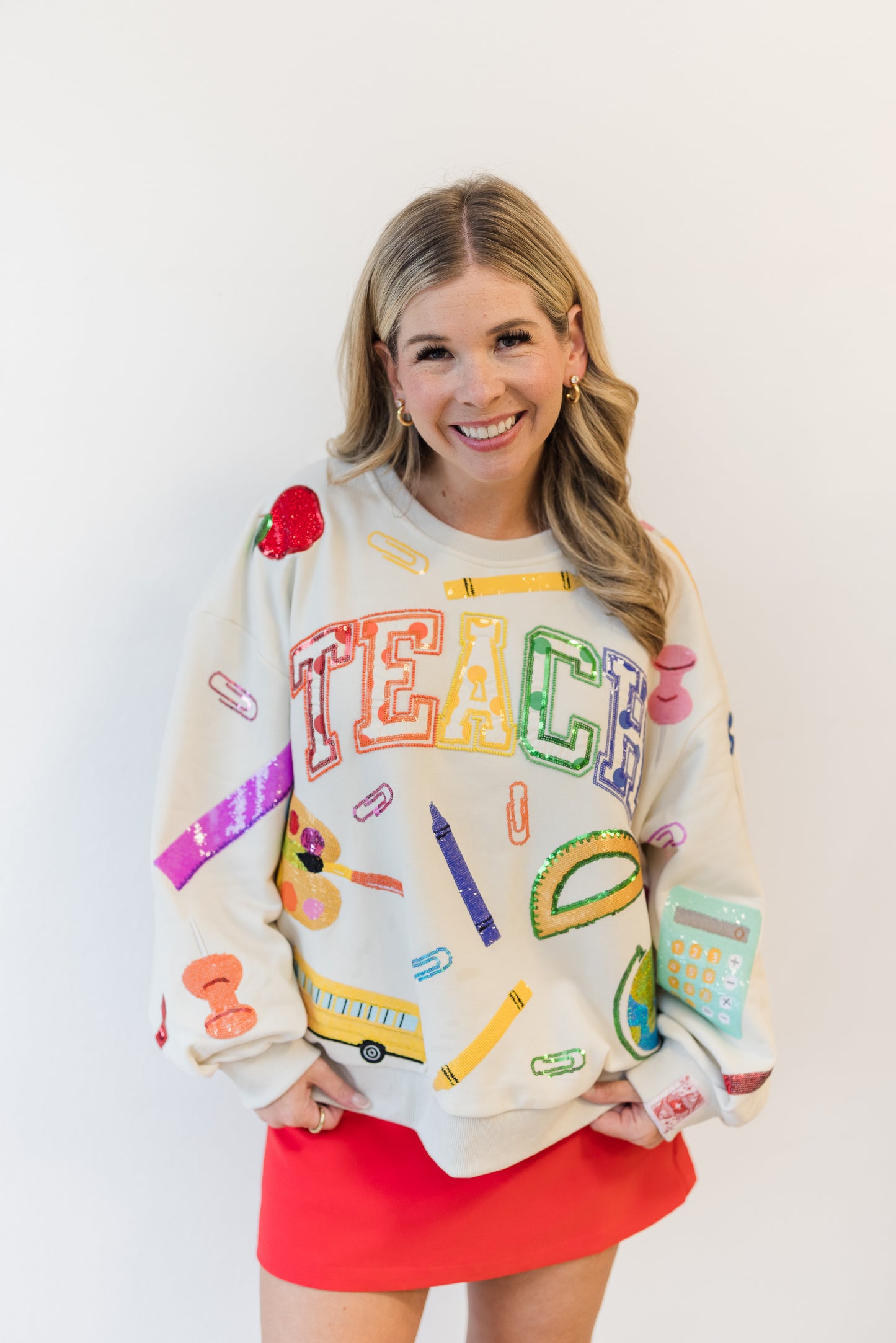 Teach Sequin Sweatshirt