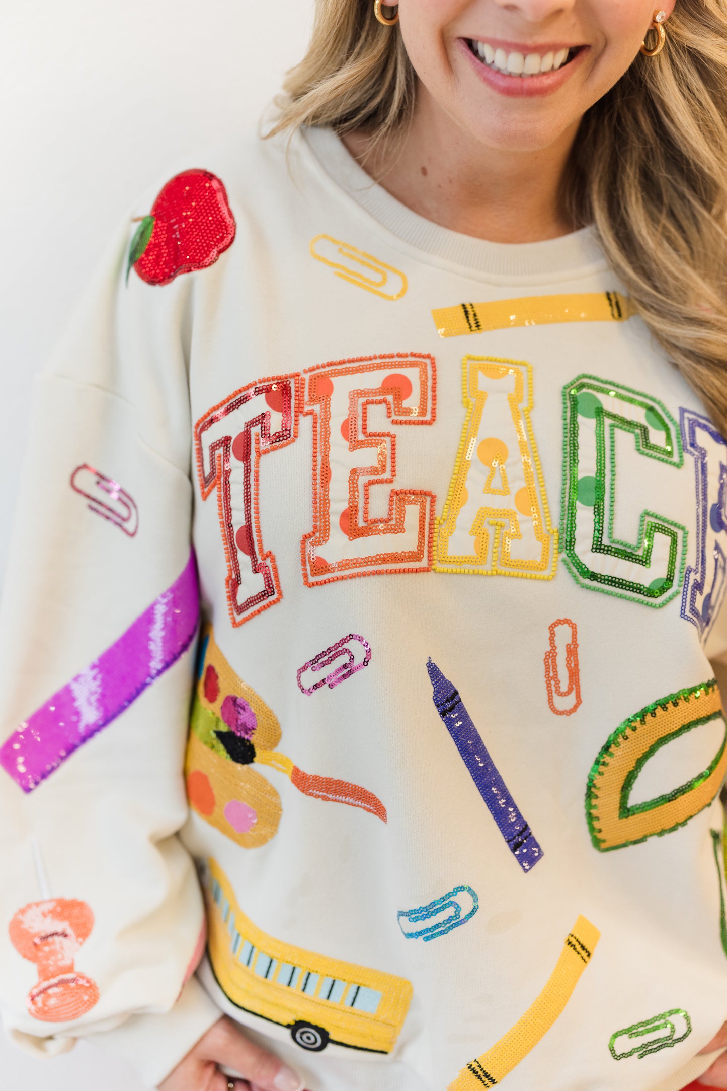 Teach Sequin Sweatshirt