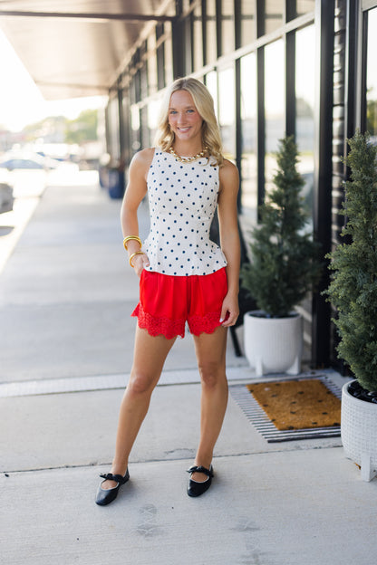Libby Laced Shorts in Red