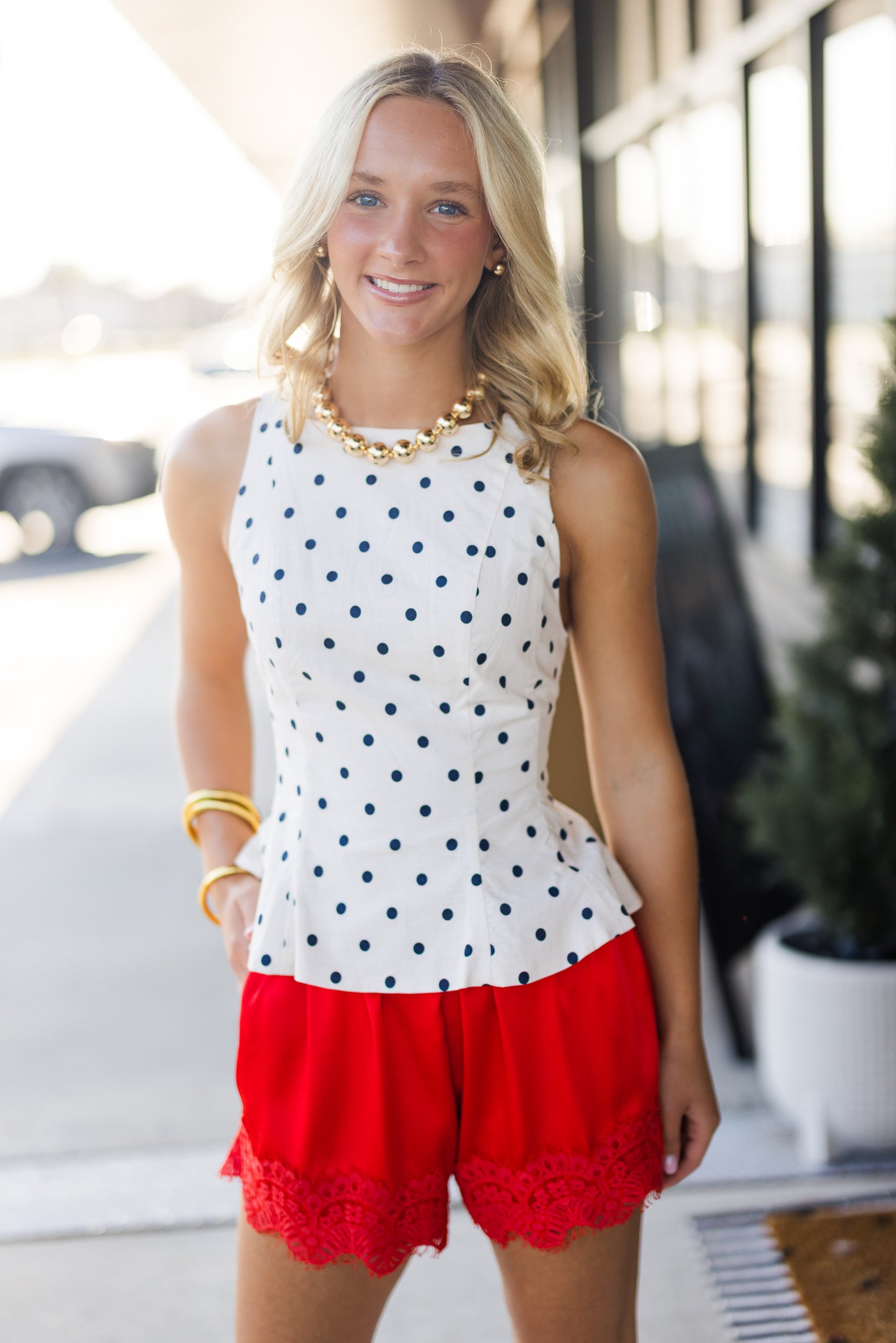 Libby Laced Shorts in Red