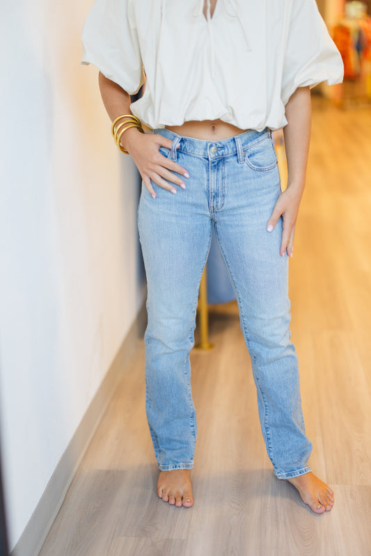 Rebel Mid Rise Slim Straight in Repeat