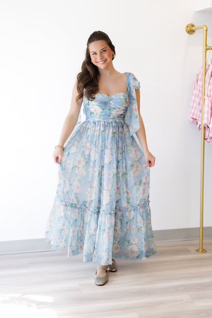 Delicate Floral Tiered Mini Dress