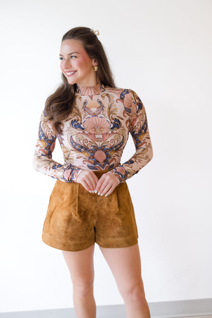 Sea Garden Scarf Soft Pink Jersey Blouse