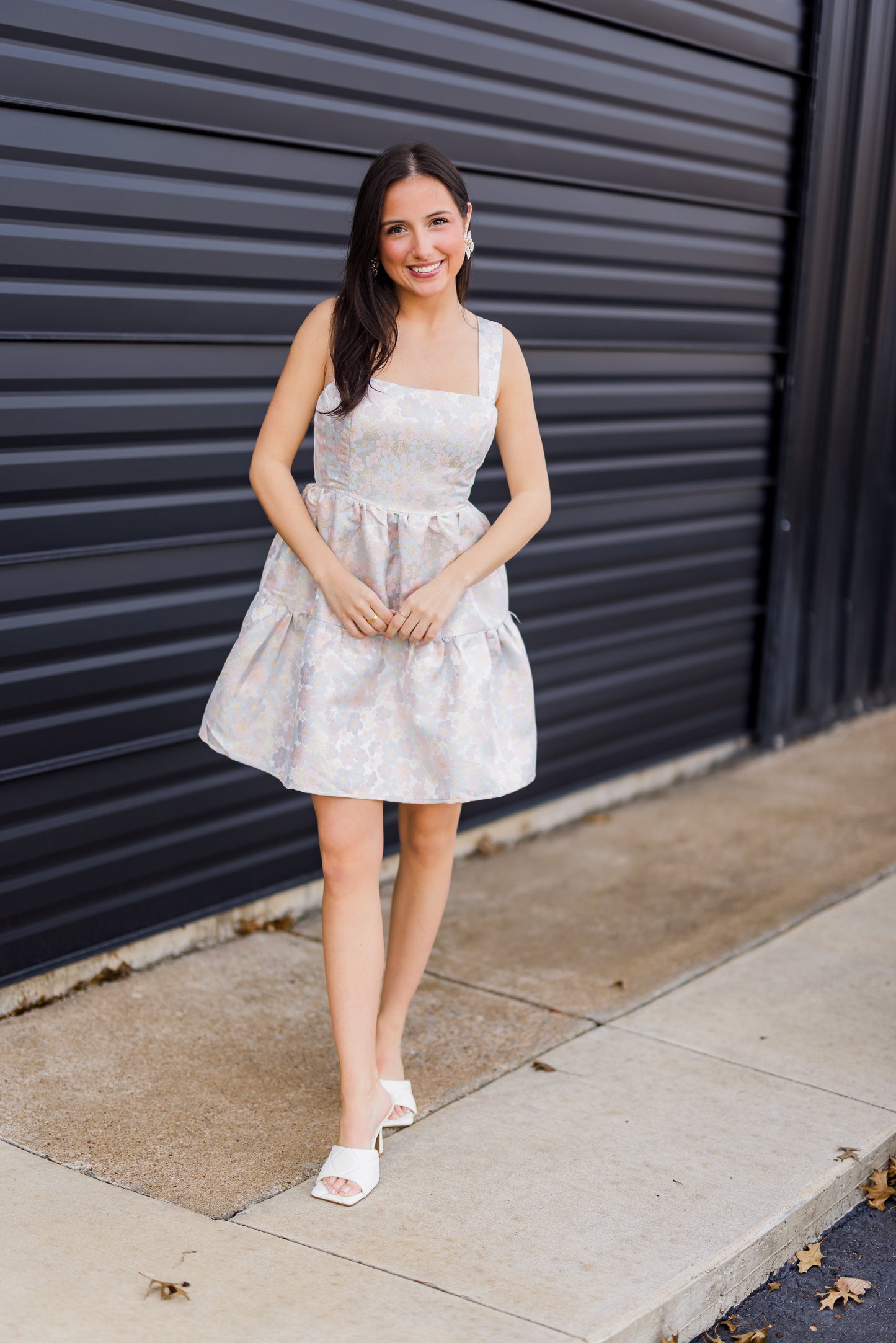 Organza Ruched Tiered Midi Dress