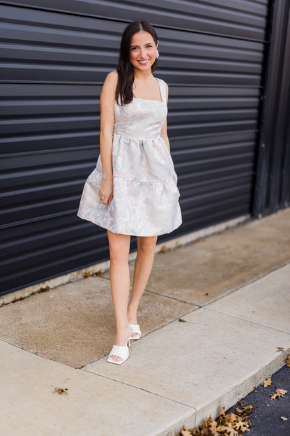 Organza Ruched Tiered Midi Dress