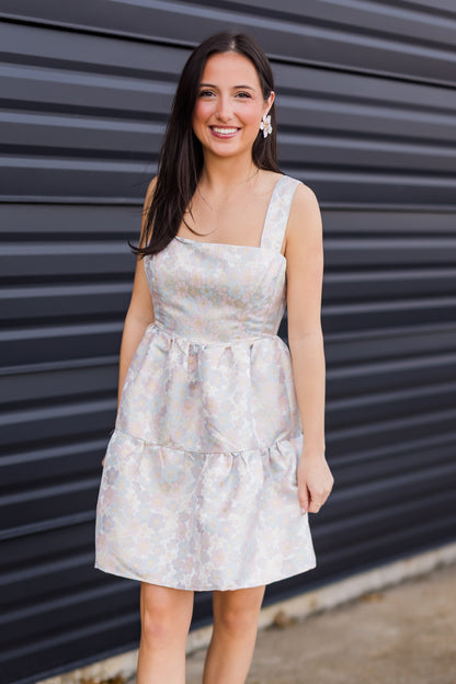 Organza Ruched Tiered Midi Dress