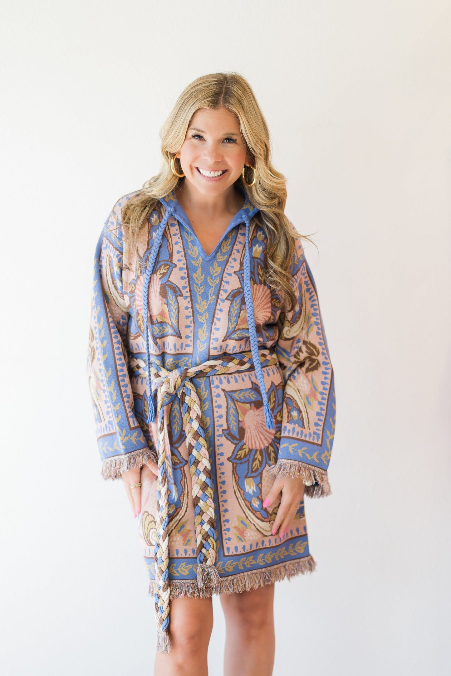 Sea Garden Scarf Knit Dress