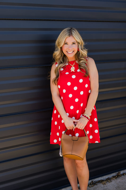 Red Polka Dot Shift Dress