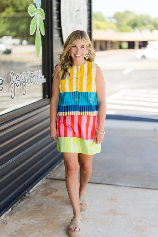 Summer Social Multi Stripe Skirt