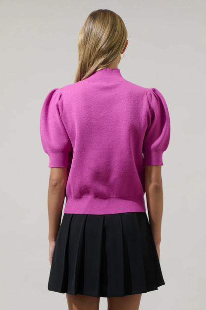 Russel Heart Puff Sleeve Sweater