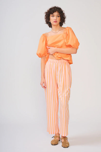 Bryan Pant in Orange/Pink Stipe