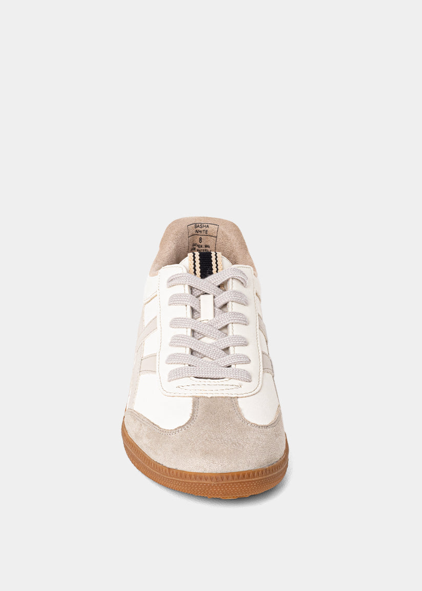 Sasha White/Beige Sneakers