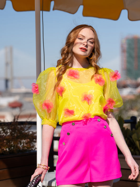 FINAL SALE Bella Top in Garden Party