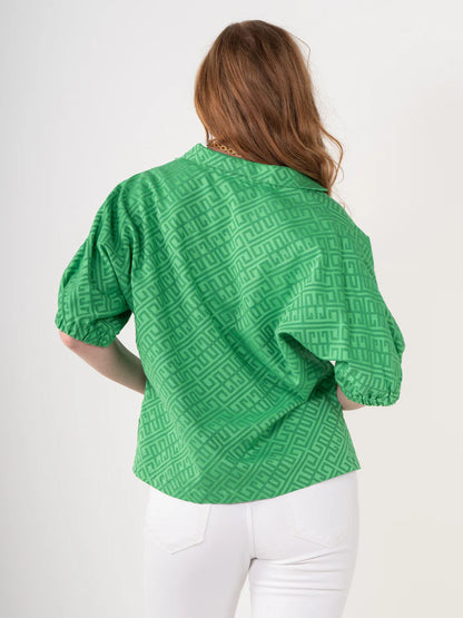 Poppy Top in Fairway Green Monogram