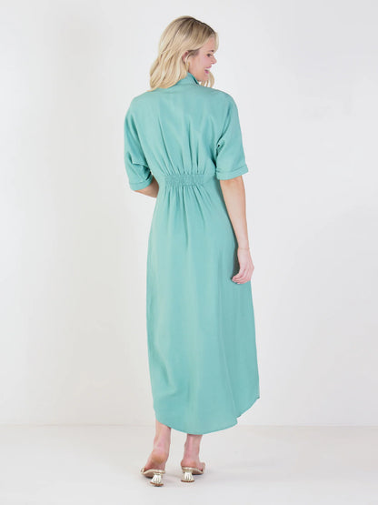 Georgia Dress in Wasabi Linen