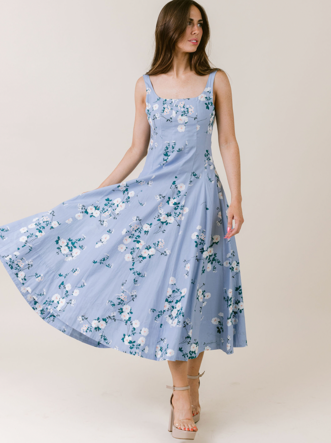 FINAL SALE Sophia Dress in Blue Floral