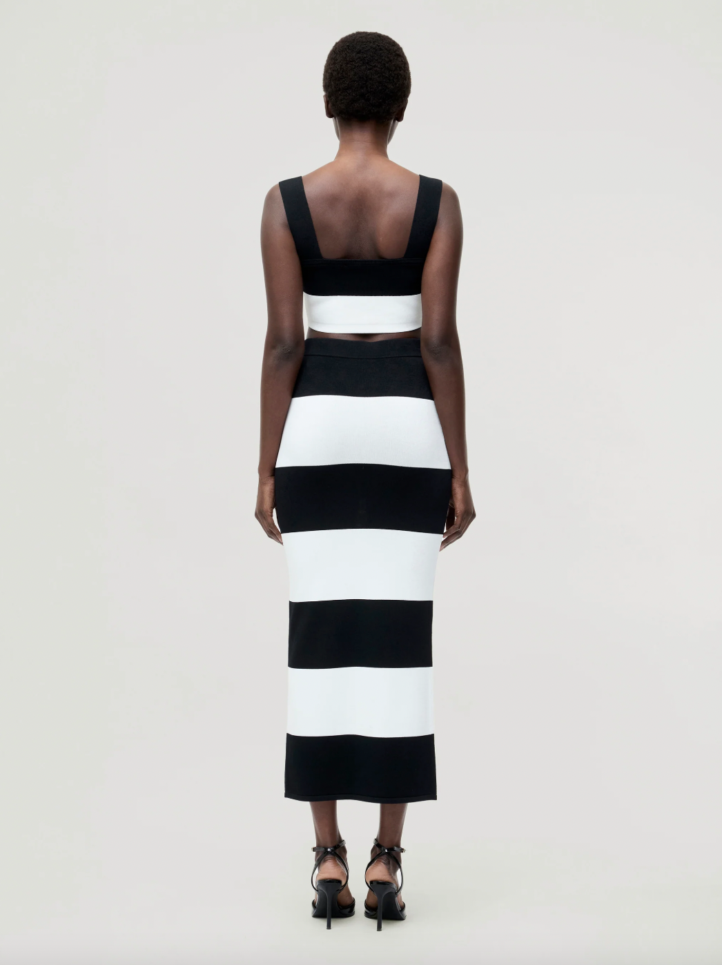 Shae Bodycon Knit Top in Black & White