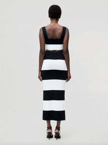 Shae Bodycon Knit Top in Black & White