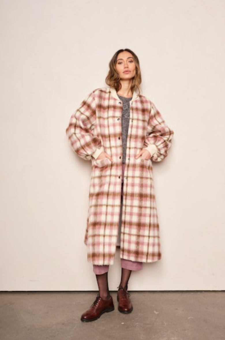 FINAL SALE Cameron Coat in Blush Plaid