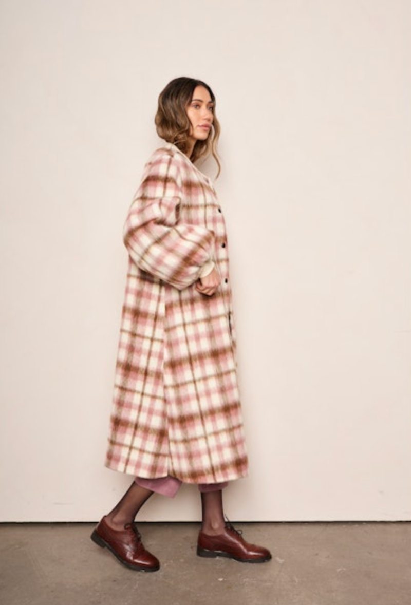 FINAL SALE Cameron Coat in Blush Plaid