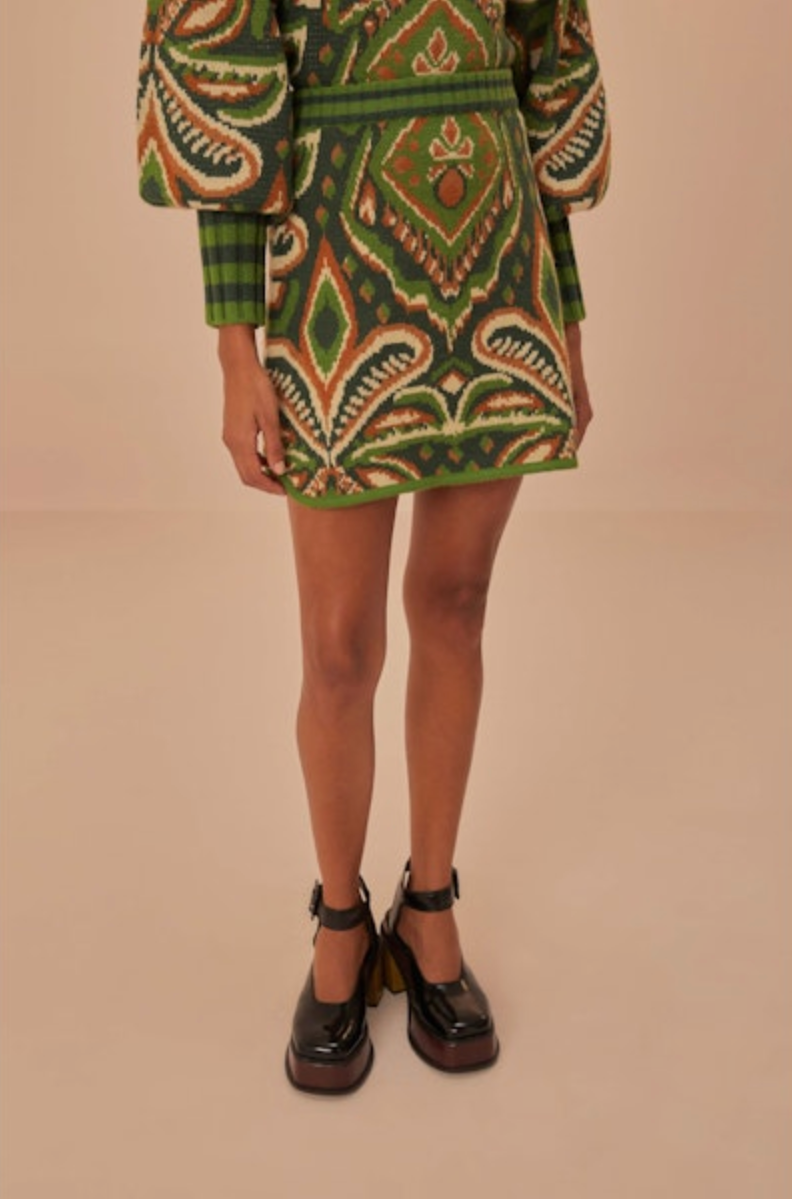 FINAL SALE Pineapple Ikat Knit Skirt
