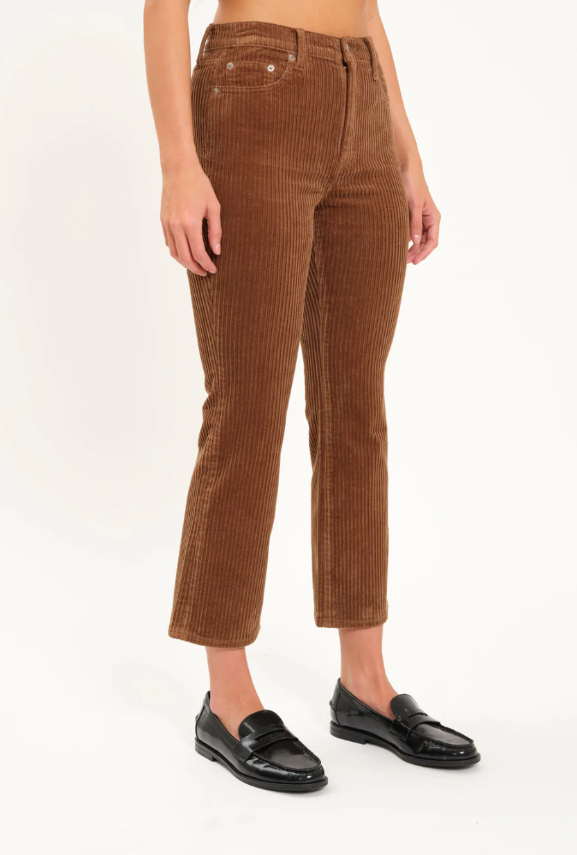 FINAL SALE Shy Girl High Rise Crop Flare in Teddy