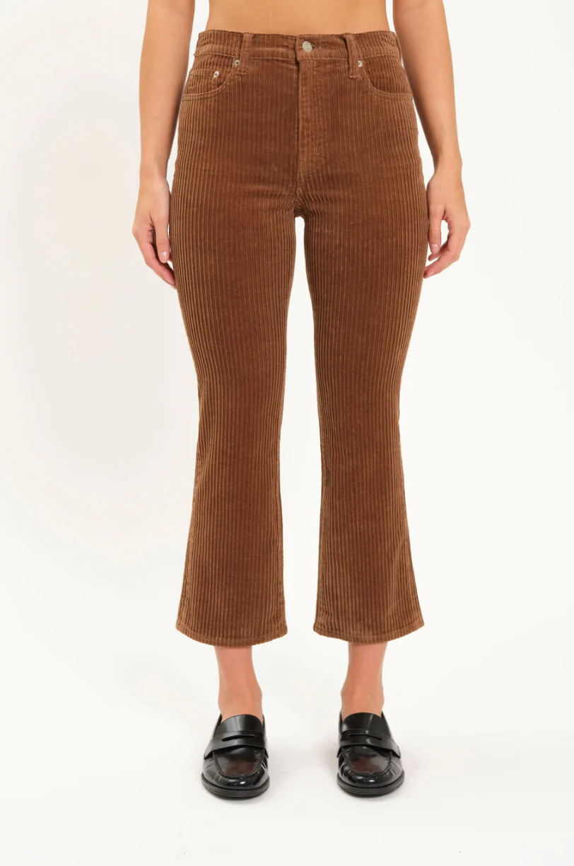 FINAL SALE Shy Girl High Rise Crop Flare in Teddy