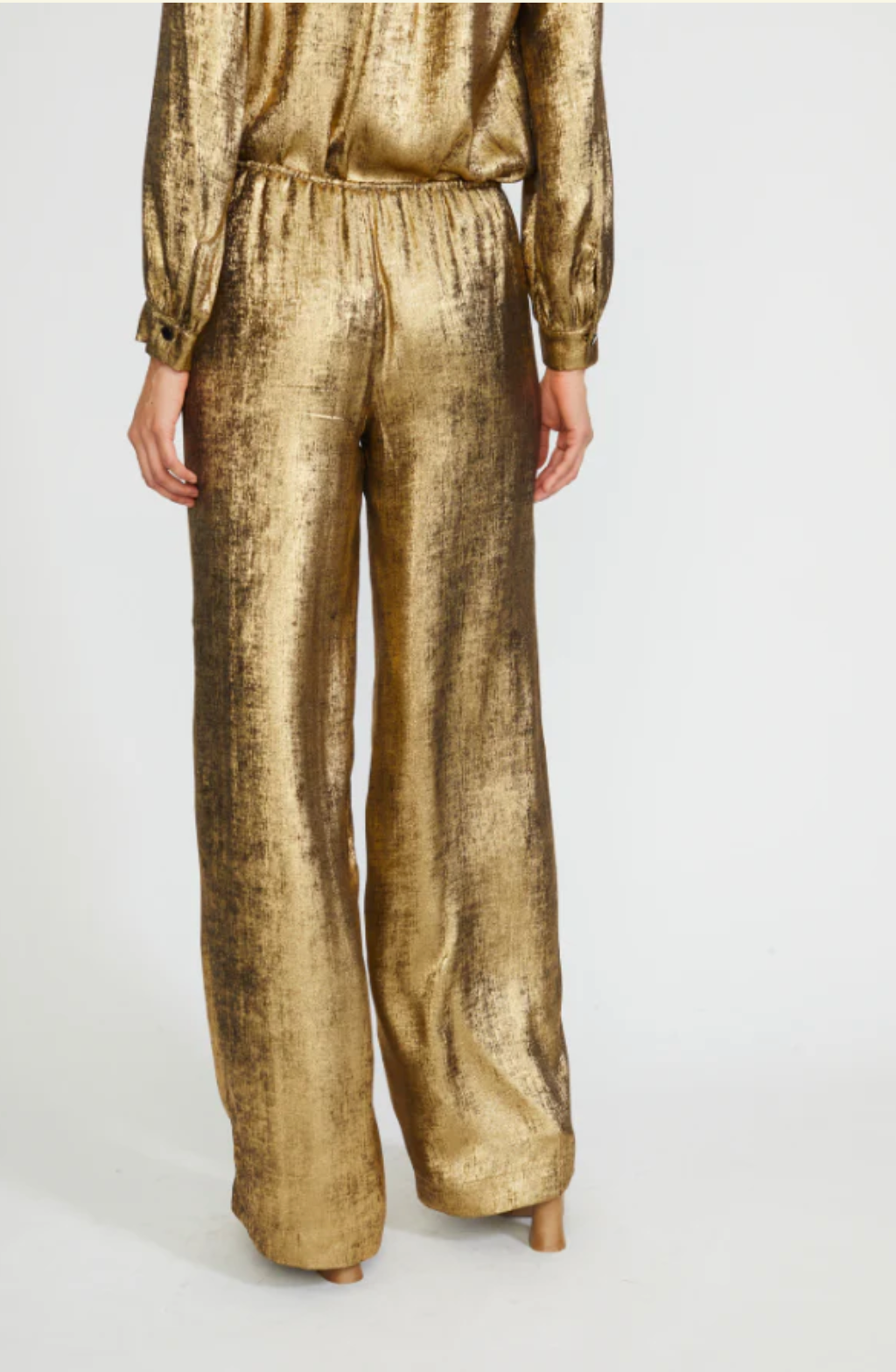 FINAL SALE Brighton Drawstring Wide Leg Pants in Gold