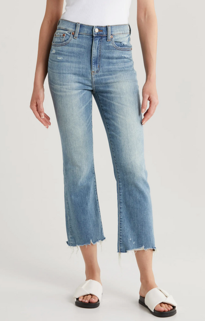 Shy Girl High Rise Crop Flare In Marina Vintage