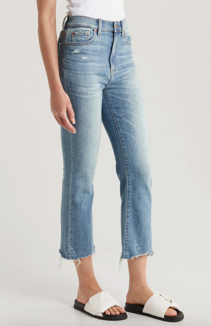 Shy Girl High Rise Crop Flare In Marina Vintage