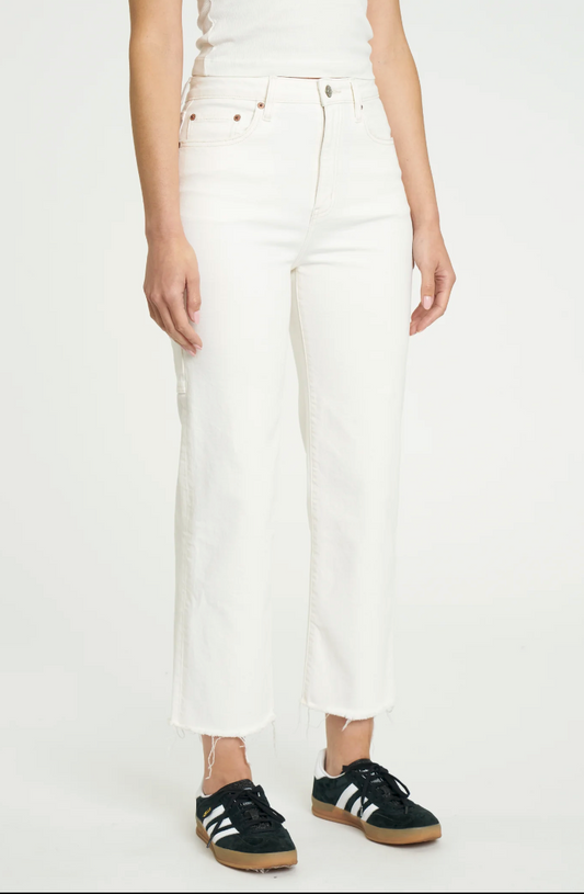 FINAL SALE- Sundaze Utility Crop High Rise Straight Crop in Cream
