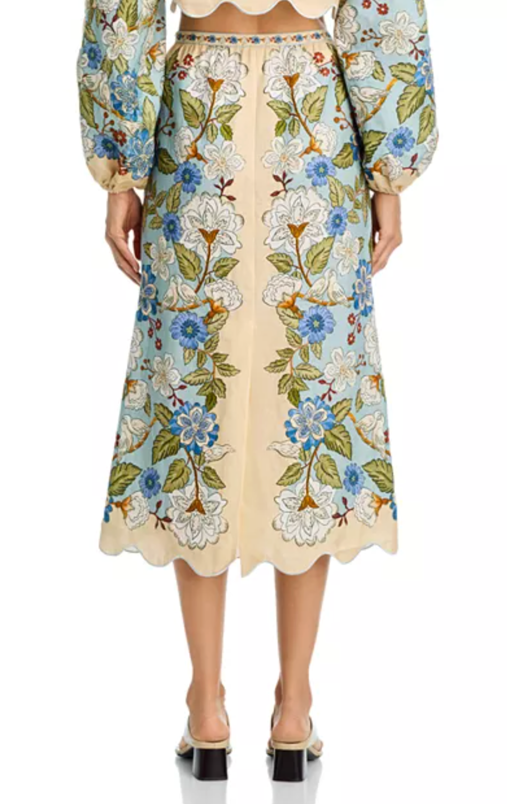 Garden Blue Midi Skirt