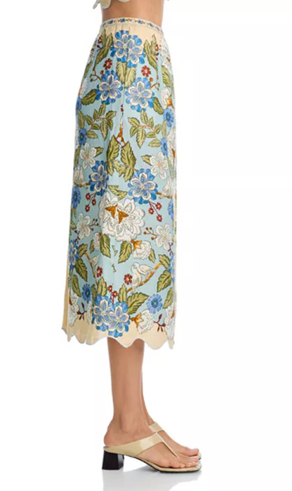 Garden Blue Midi Skirt
