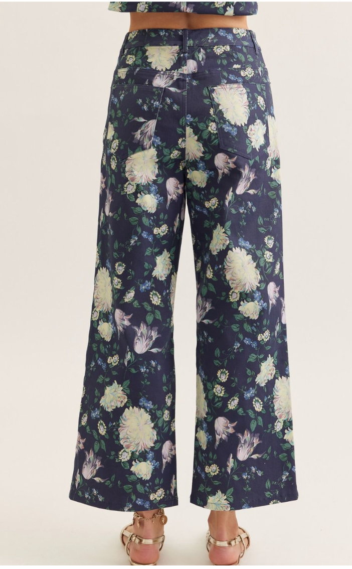 Navy Floral Jeans