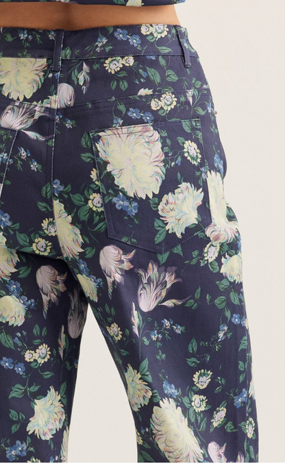 Navy Floral Jeans