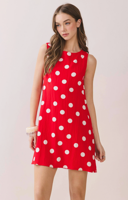 Red Polka Dot Shift Dress