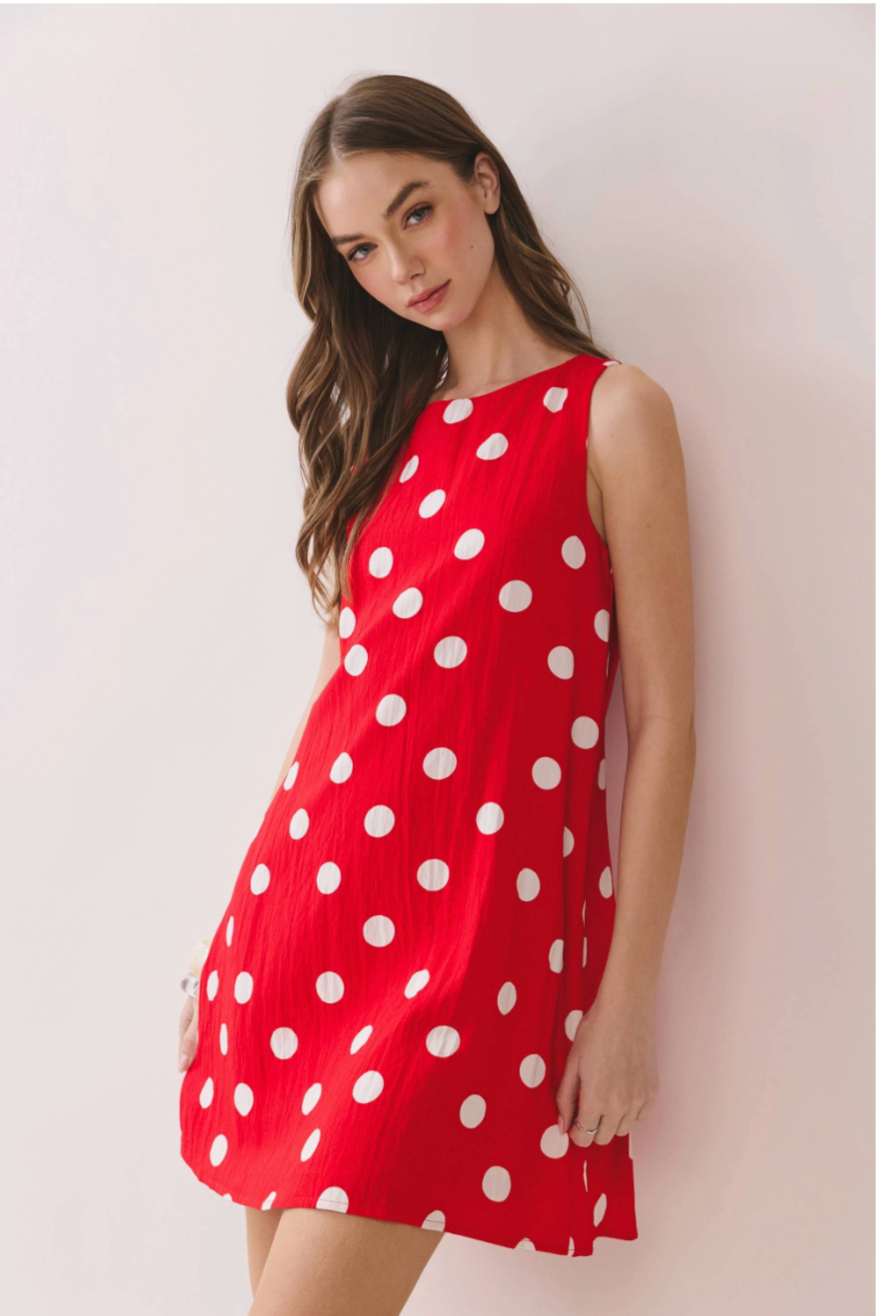 Red Polka Dot Shift Dress