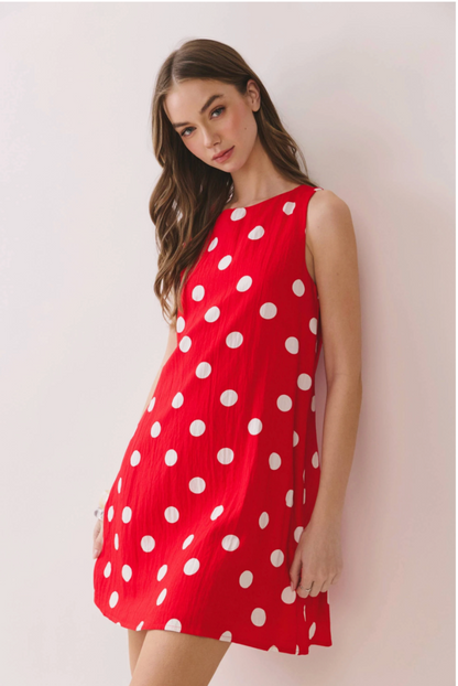 Red Polka Dot Shift Dress