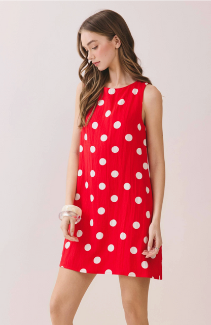 Red Polka Dot Shift Dress