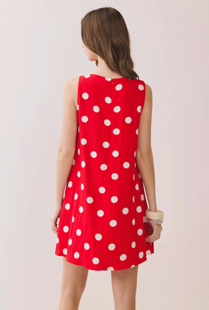 Red Polka Dot Shift Dress