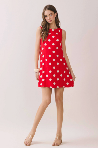 Red Polka Dot Shift Dress