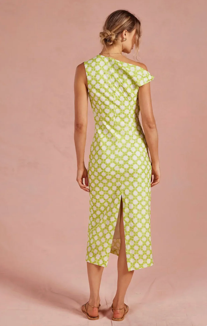 Asymmetrical One Shoulder Chainlink Dress