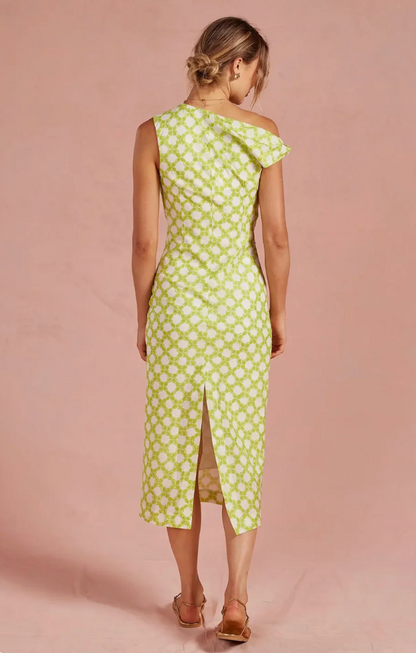 Asymmetrical One Shoulder Chainlink Dress