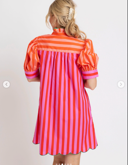 Wylie Stripe Ruffle Dress