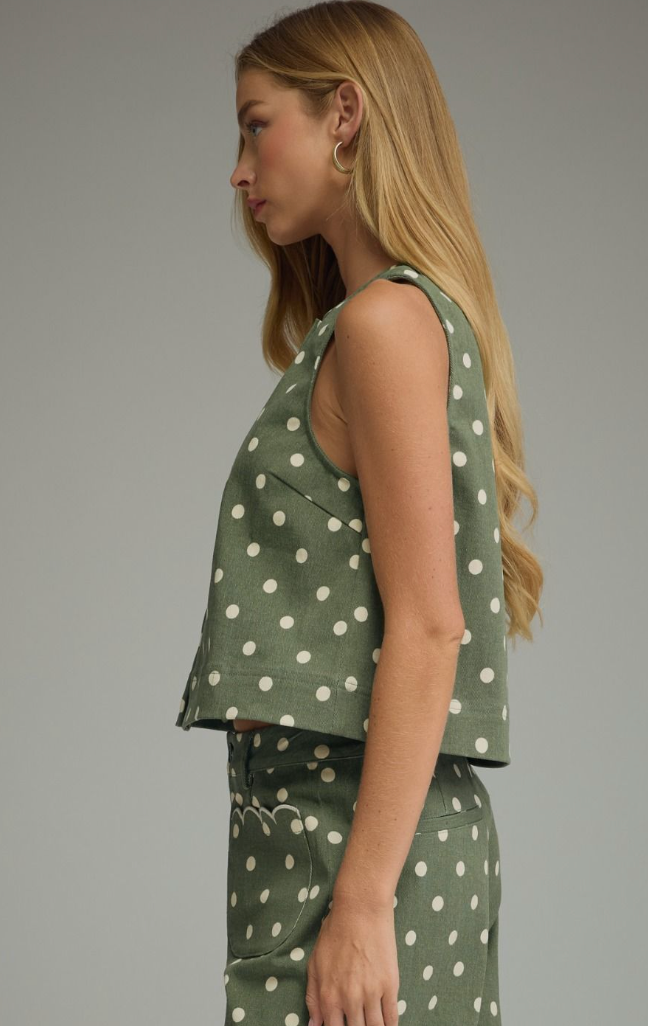Charlotte Polka Top in Olive