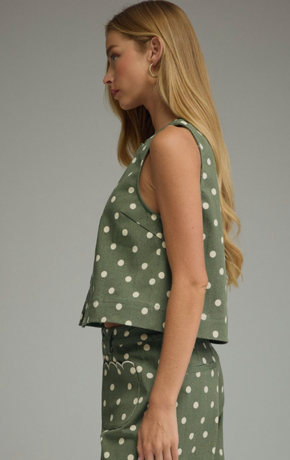 Charlotte Polka Top in Olive