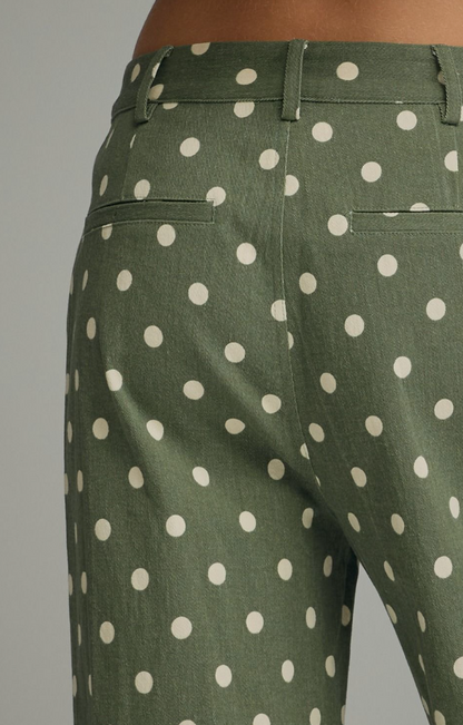 Dolly Polka Dot Scallop Pants in Olive
