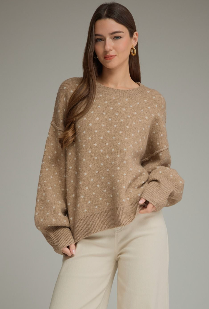 Hazel Polka Dot Long Sleeve Sweater